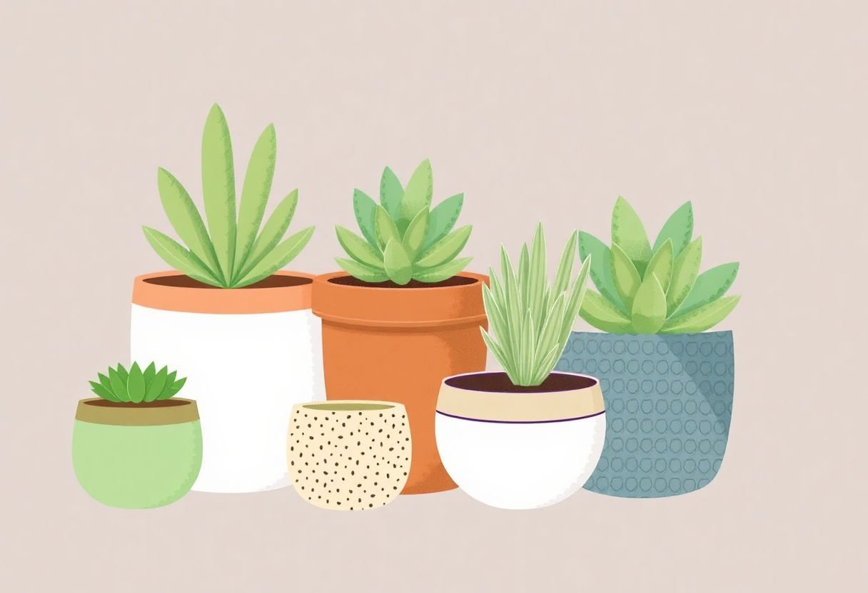 Different pot materials for succulents