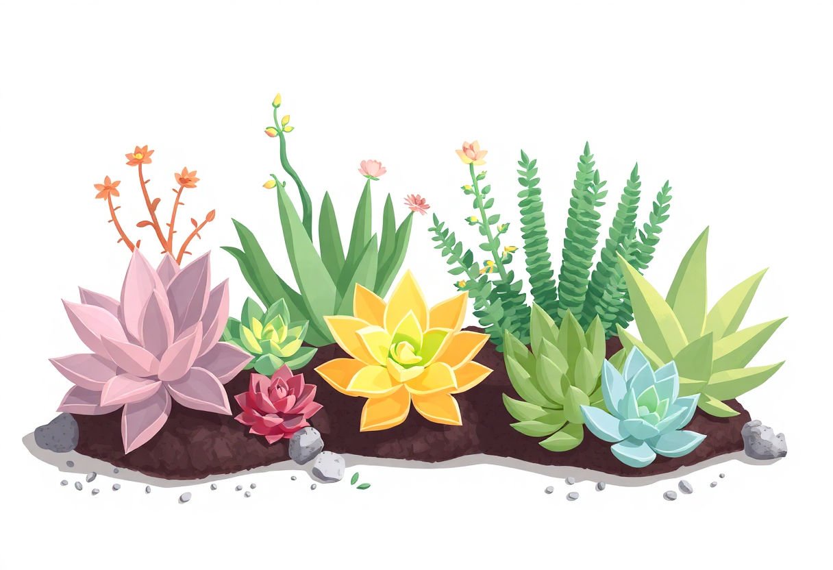Maintained succulent plants