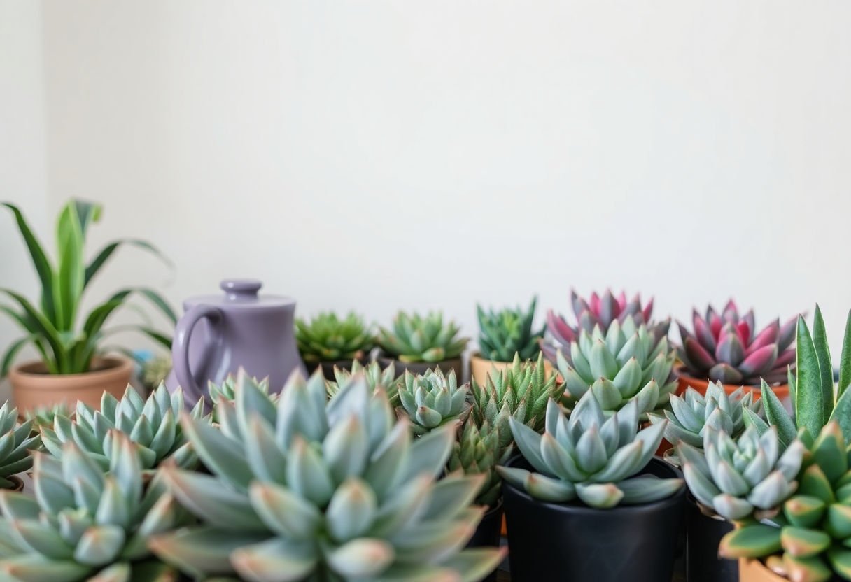 Succulents creating a focal point in room