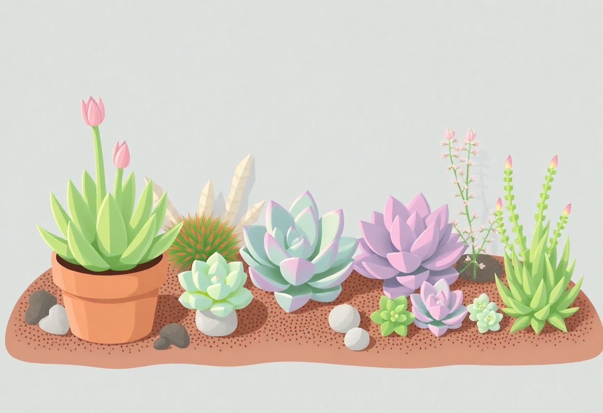 Healthy succulents thriving in their designated zones