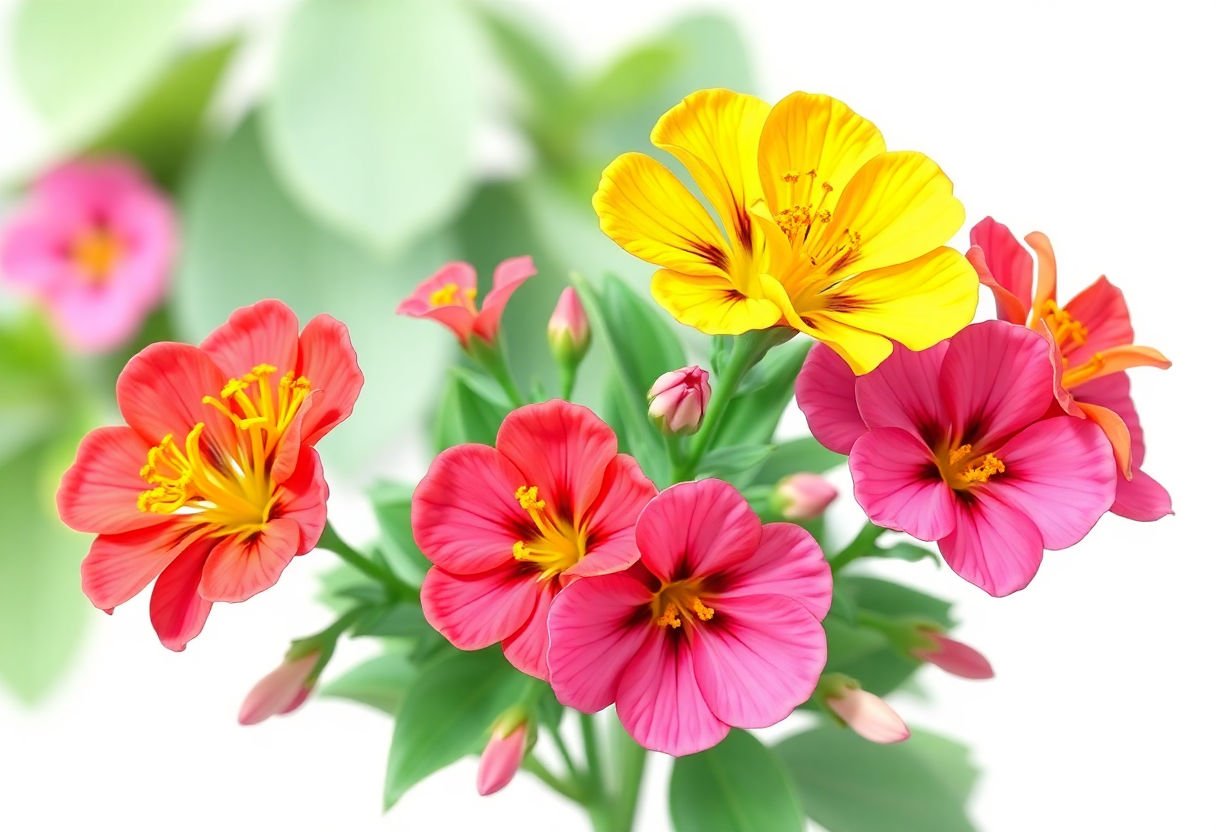 Blooming Kalanchoe Blossfeldiana.