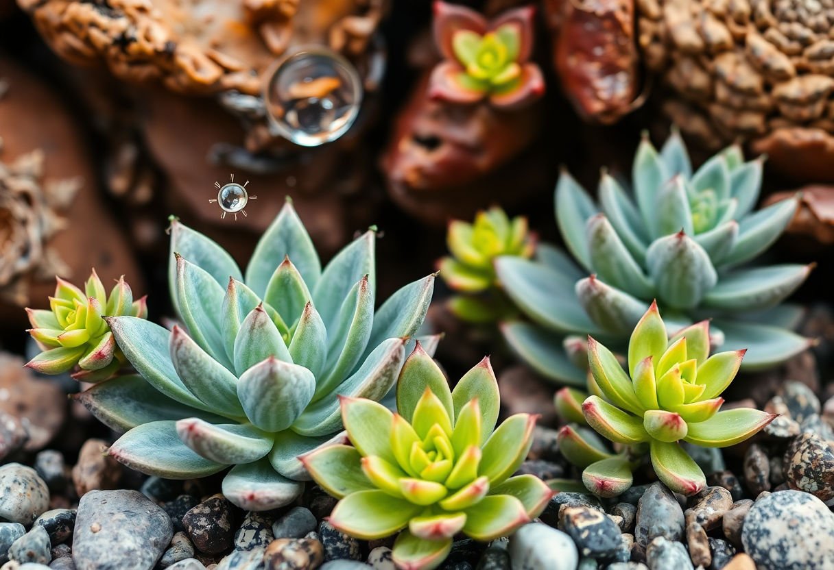 Succulents being shielded from extreme weather