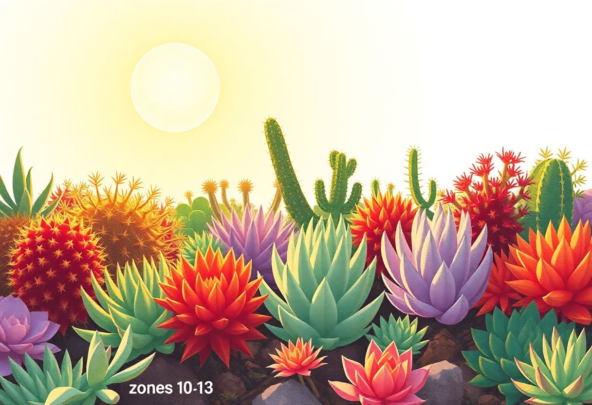 Heat-loving succulents basking in the sun of zones 10-13