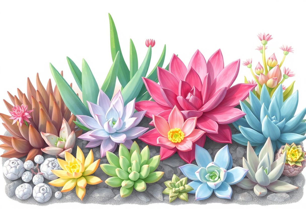 Succulents enjoying temperate climates in zones 7-9
