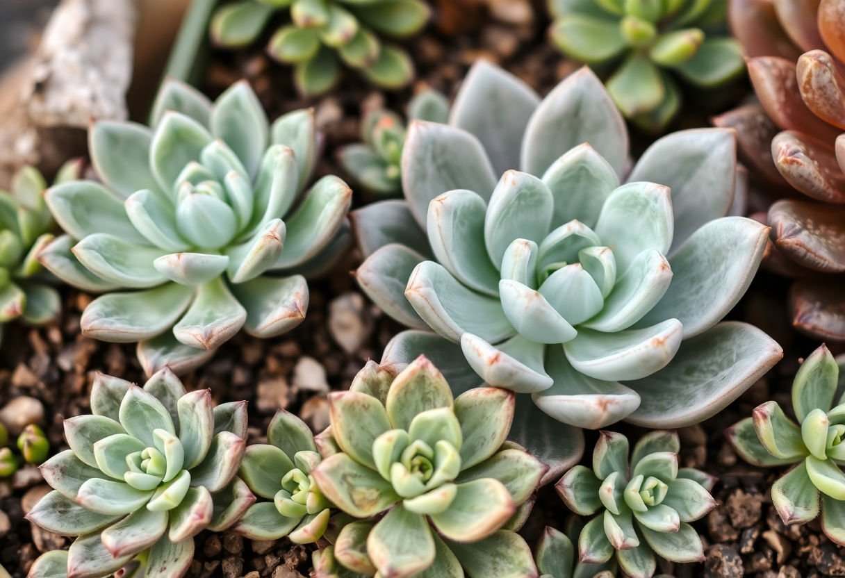 Succulent plants with improper care