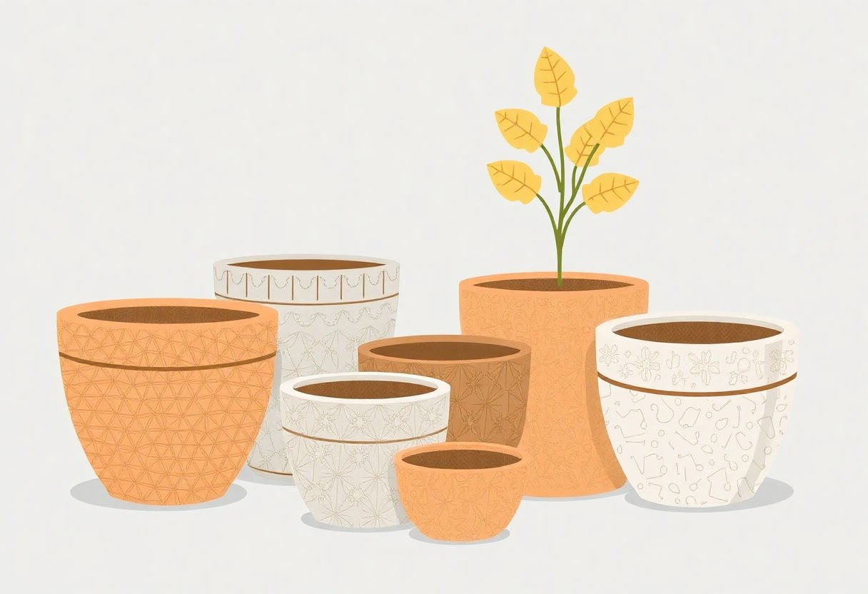 Concrete pots with various molds