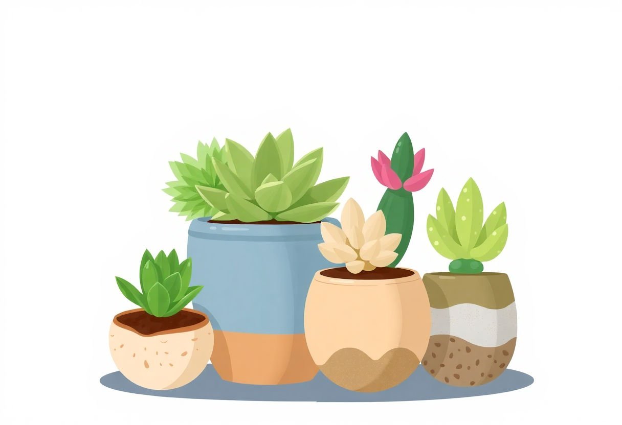 Natural-themed succulent pots