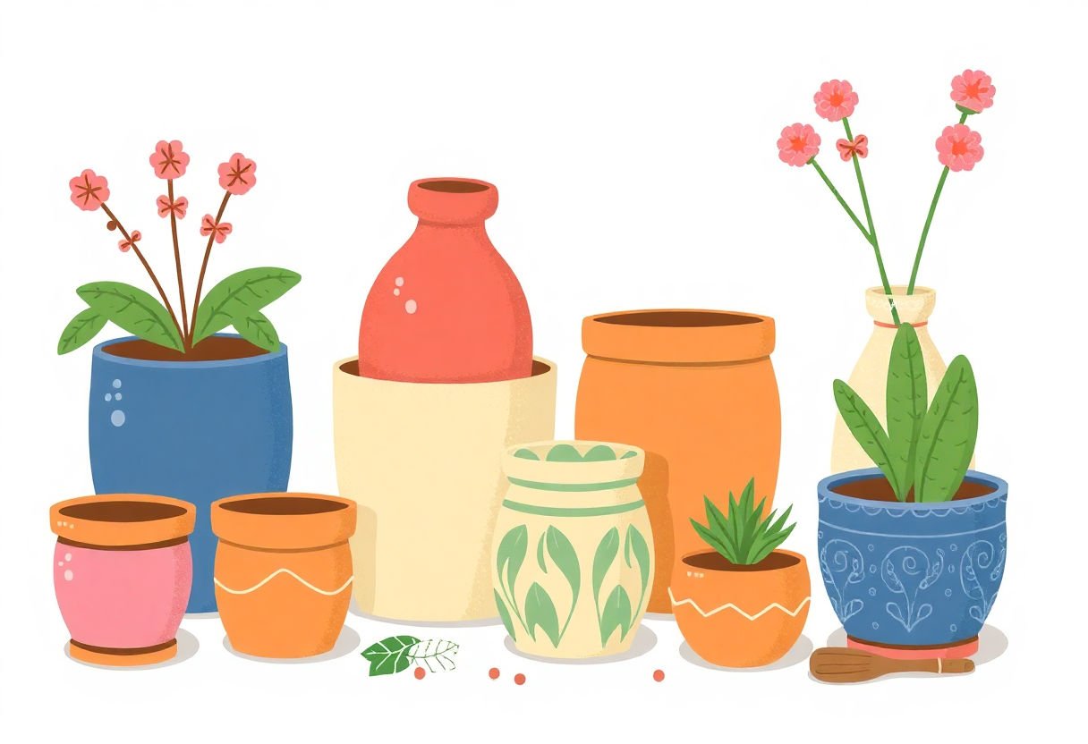 Selection of materials for DIY pots