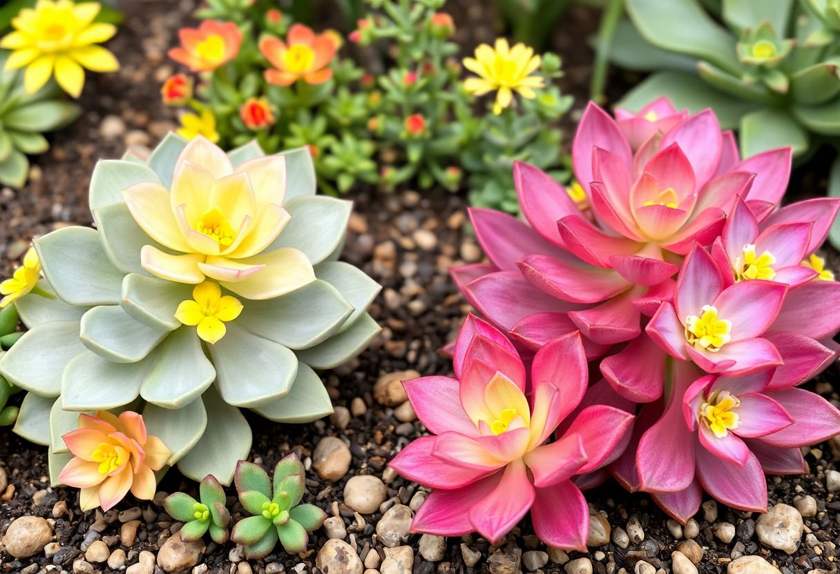 Benefits of flowering succulents in a garden