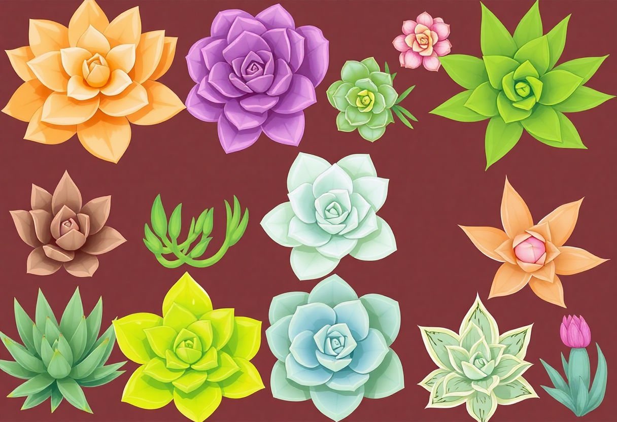 Different types of succulents