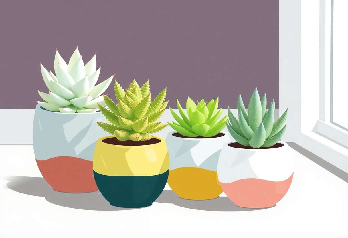 Contemporary pots for succulents