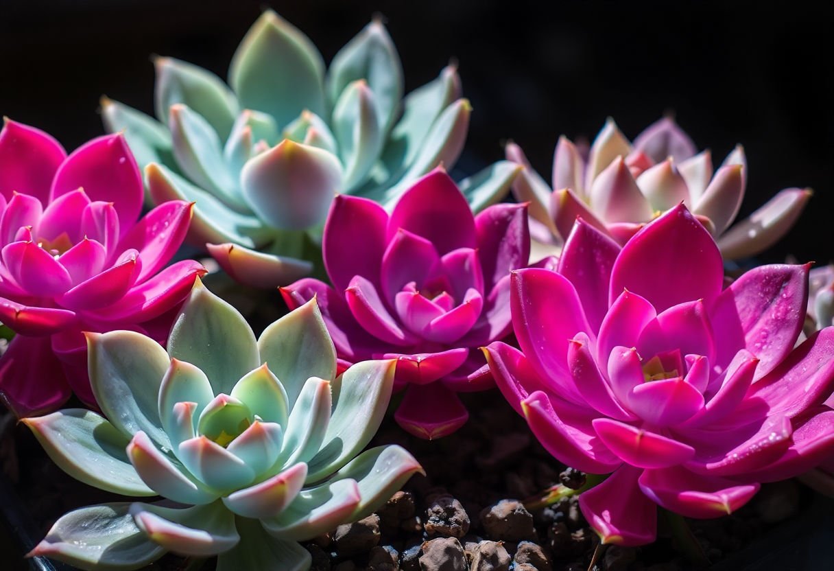 Wilting succulents due to poor lighting
